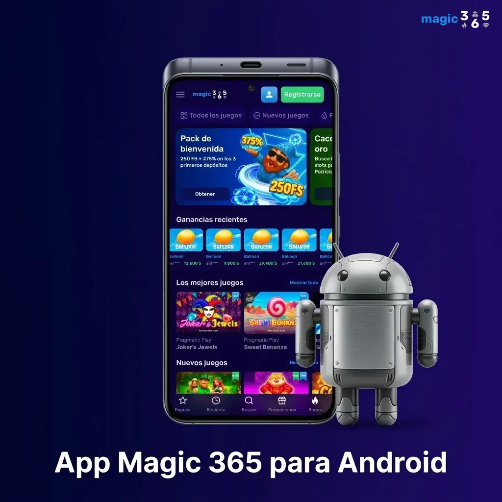 Aplicación Magic 365 para Android con acceso a apuestas deportivas y casino desde el celular