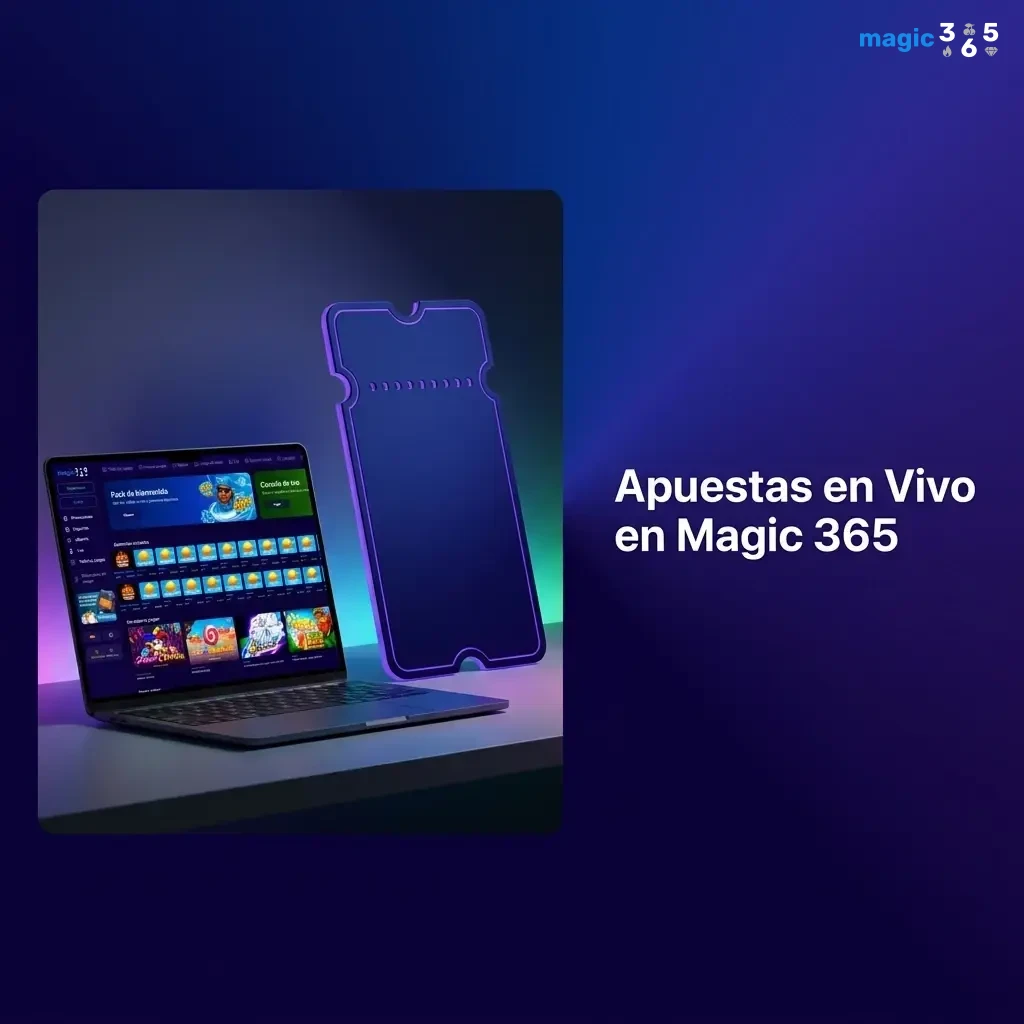 Pantalla de apuestas en vivo en Magic 365 con cuotas en tiempo real, estadísticas y función cash-out