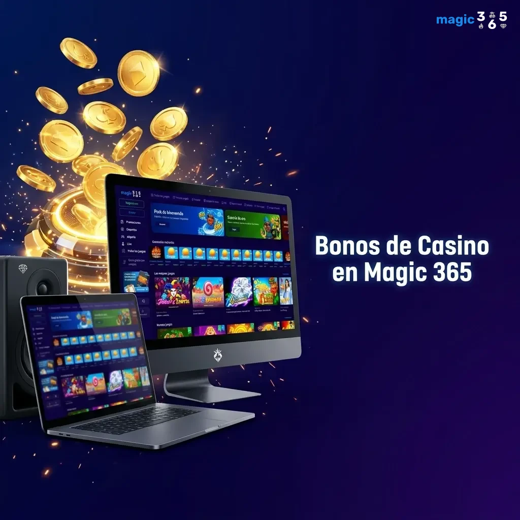 Bonos de casino en Magic 365: bienvenida, recarga, giros gratis, cashback y VIP para jugadores registrados
