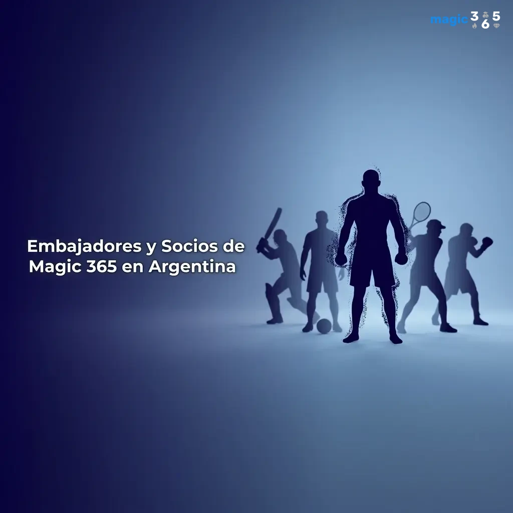 Embajadores y socios de Magic 365 en Argentina: figuras del deporte, medios y patrocinios deportivos locales.