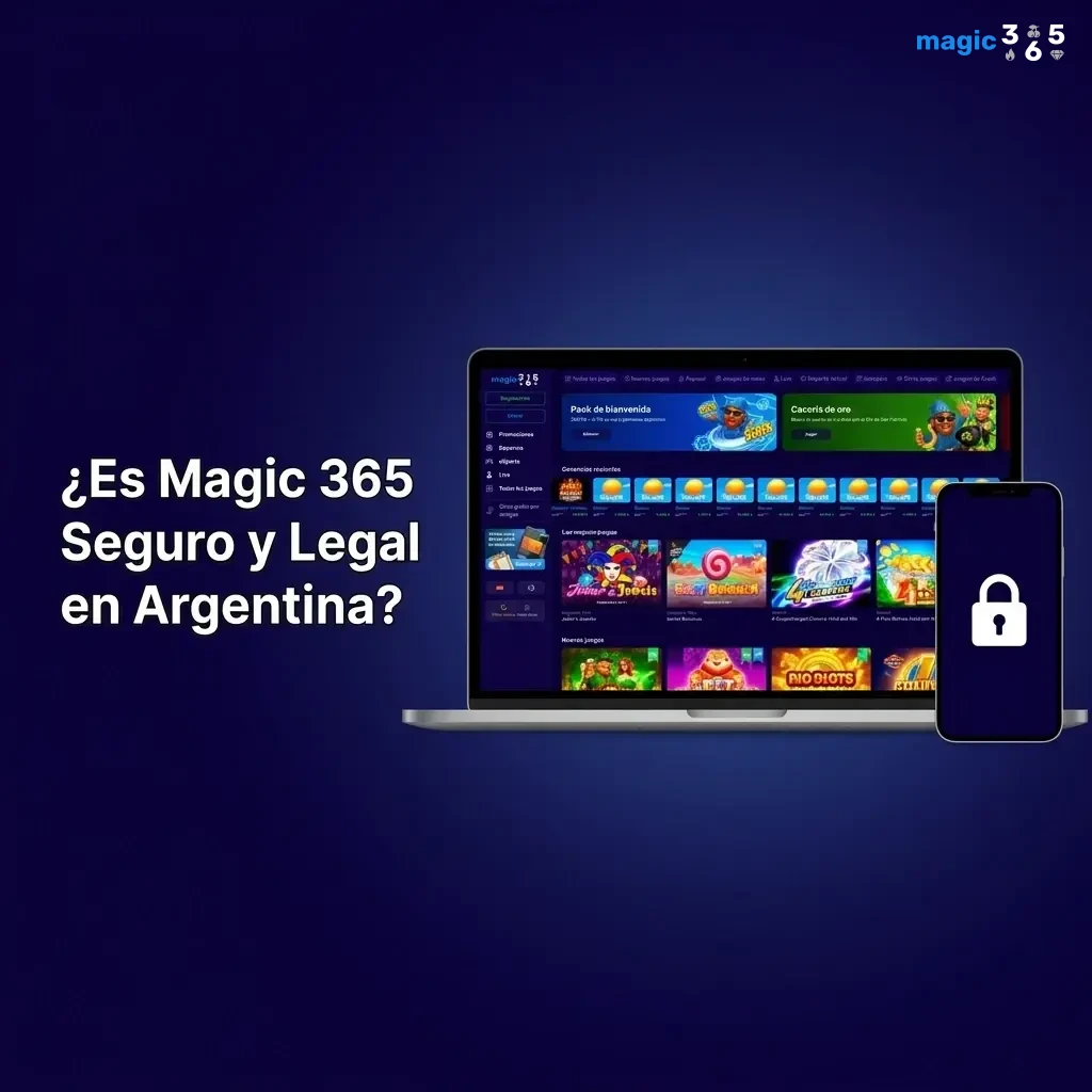 Plataforma Magic 365 segura y legal en Argentina con licencia internacional, encriptación SSL y juego responsable.