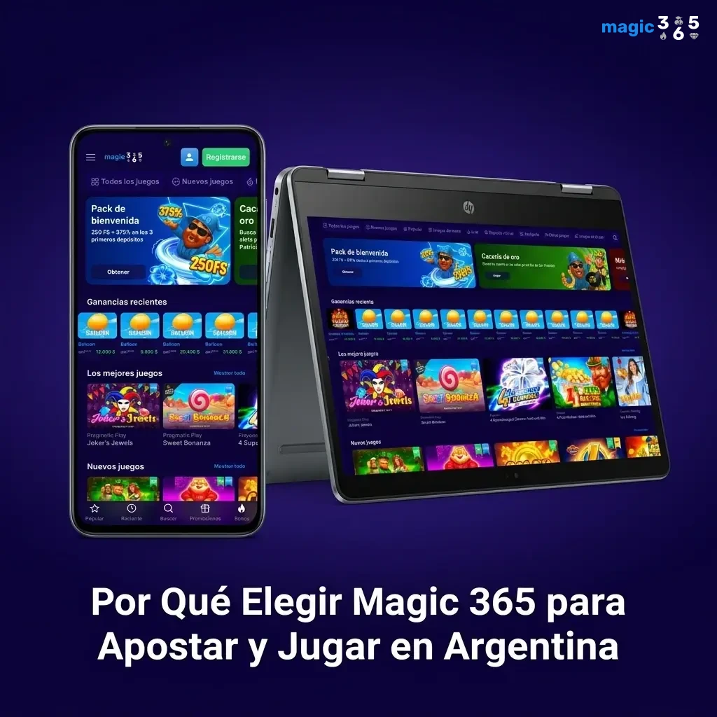Plataforma Magic 365 con apuestas deportivas, casino y pagos locales para jugadores argentinos